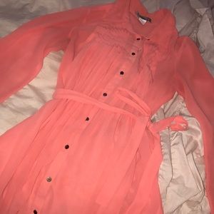 Coral Forever 21 long flowy blouse